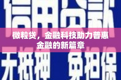 临沭微粒贷，金融科技助力普惠金融的新篇章