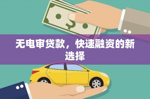 临沭无电审贷款，快速融资的新选择