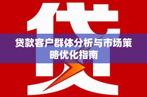 临沭贷款客户群体分析与市场策略优化指南