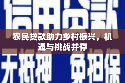 临沭农民贷款助力乡村振兴，机遇与挑战并存