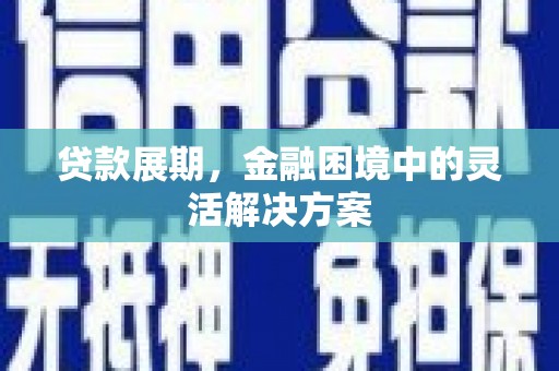 临沭贷款展期，金融困境中的灵活解决方案