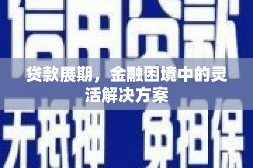临沭贷款展期，金融困境中的灵活解决方案