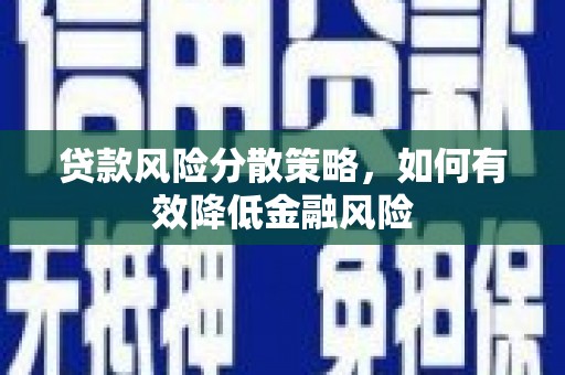 临沭贷款风险分散策略，如何有效降低金融风险
