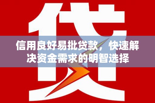 临沭信用良好易批贷款，快速解决资金需求的明智选择