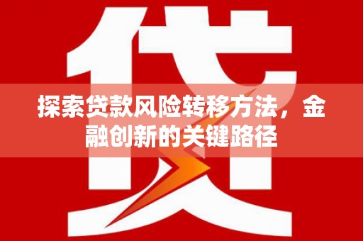 临沭探索贷款风险转移方法，金融创新的关键路径