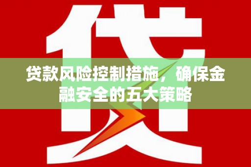 临沭贷款风险控制措施，确保金融安全的五大策略