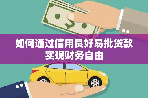 临沭如何通过信用良好易批贷款实现财务自由