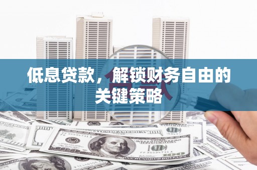 临沭低息贷款，解锁财务自由的关键策略