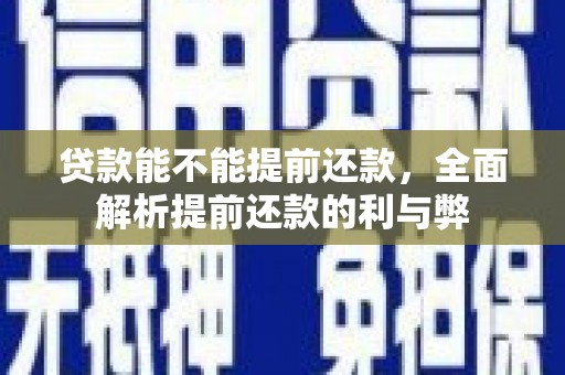 临沭贷款能不能提前还款，全面解析提前还款的利与弊