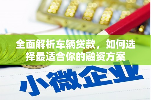 临沭全面解析车辆贷款，如何选择最适合你的融资方案